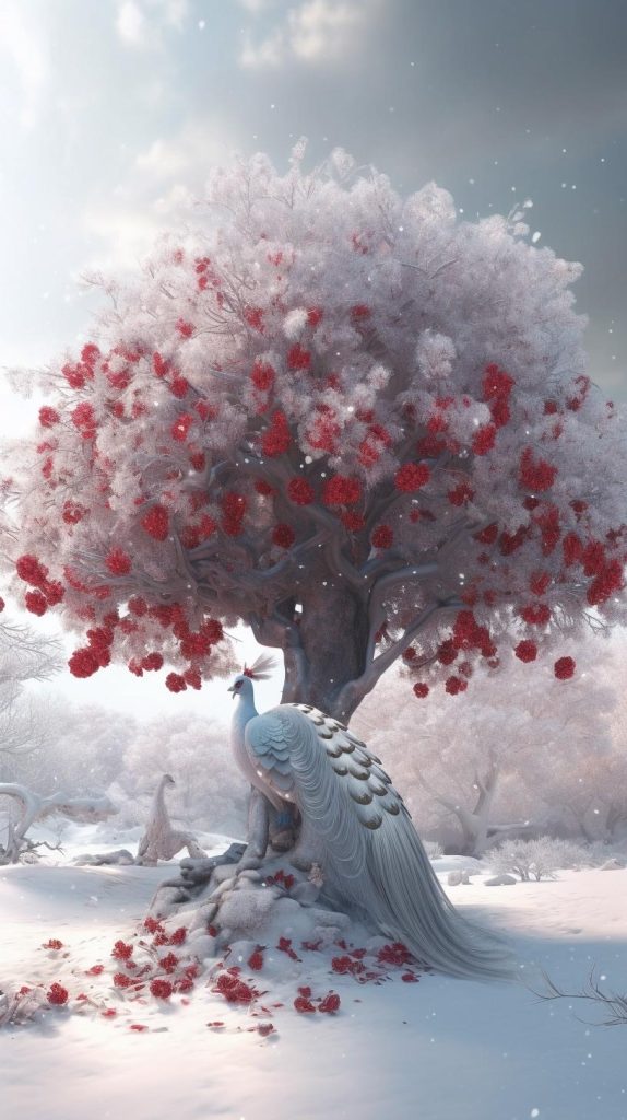 美丽的白孔雀插图1