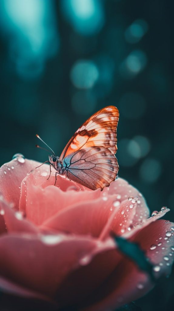 蝴蝶和玫瑰花插图2