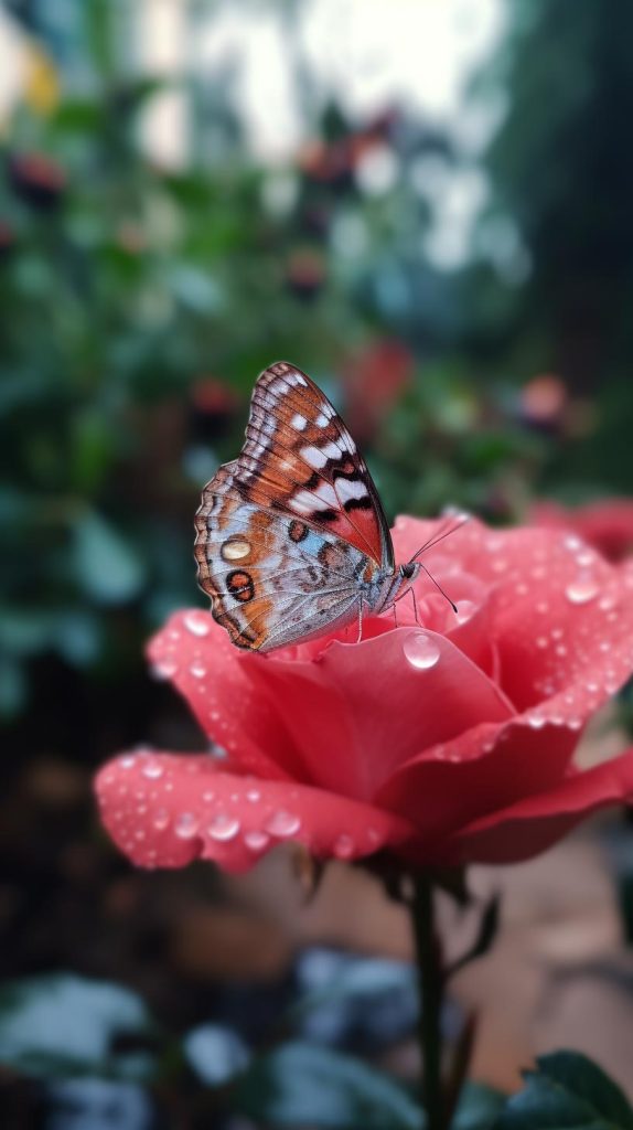 蝴蝶和玫瑰花插图3