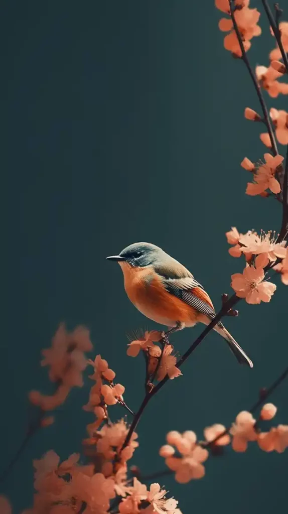 简单的花鸟手机现代壁纸 | Ai关键词 Midjourney关键词 Ai绘画教程 Ai绘画 设计资源 设计教程-Ai关键词  Midjourney关键词 Ai绘画教程 Ai绘画 设计资源 设计教程